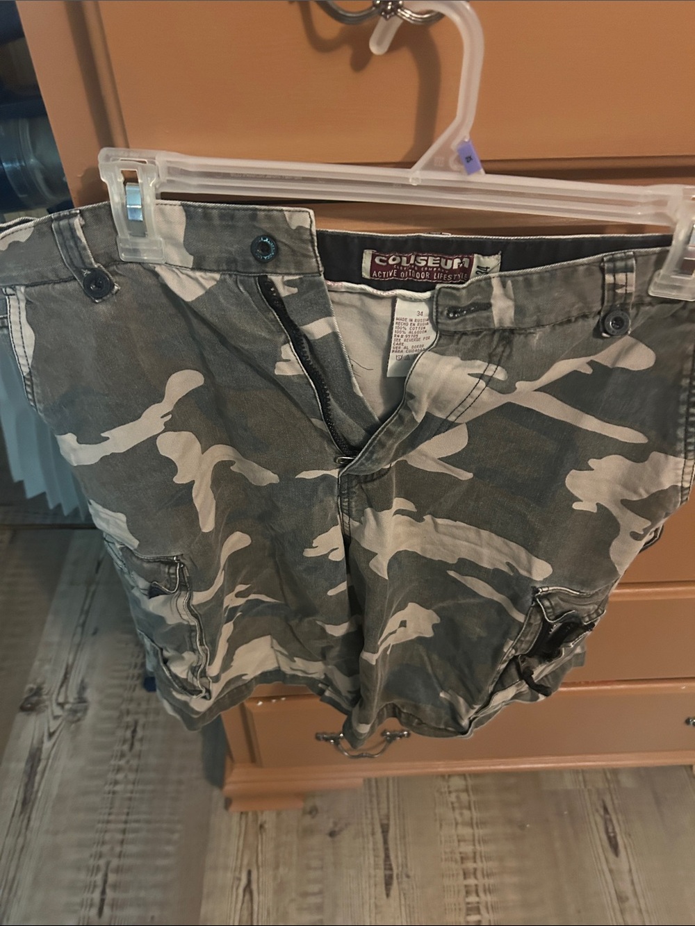 Coliseum Men's Gray Camo Cargo Shorts - Casual Utility Style